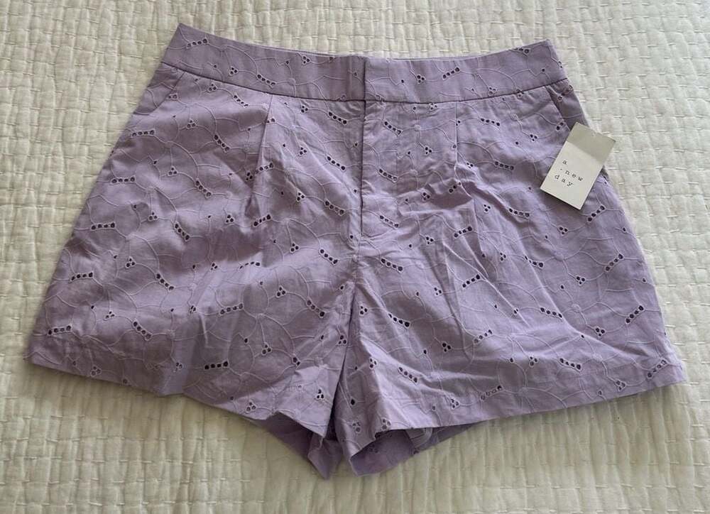 A New Day Purple Eyelet Shorts size 12